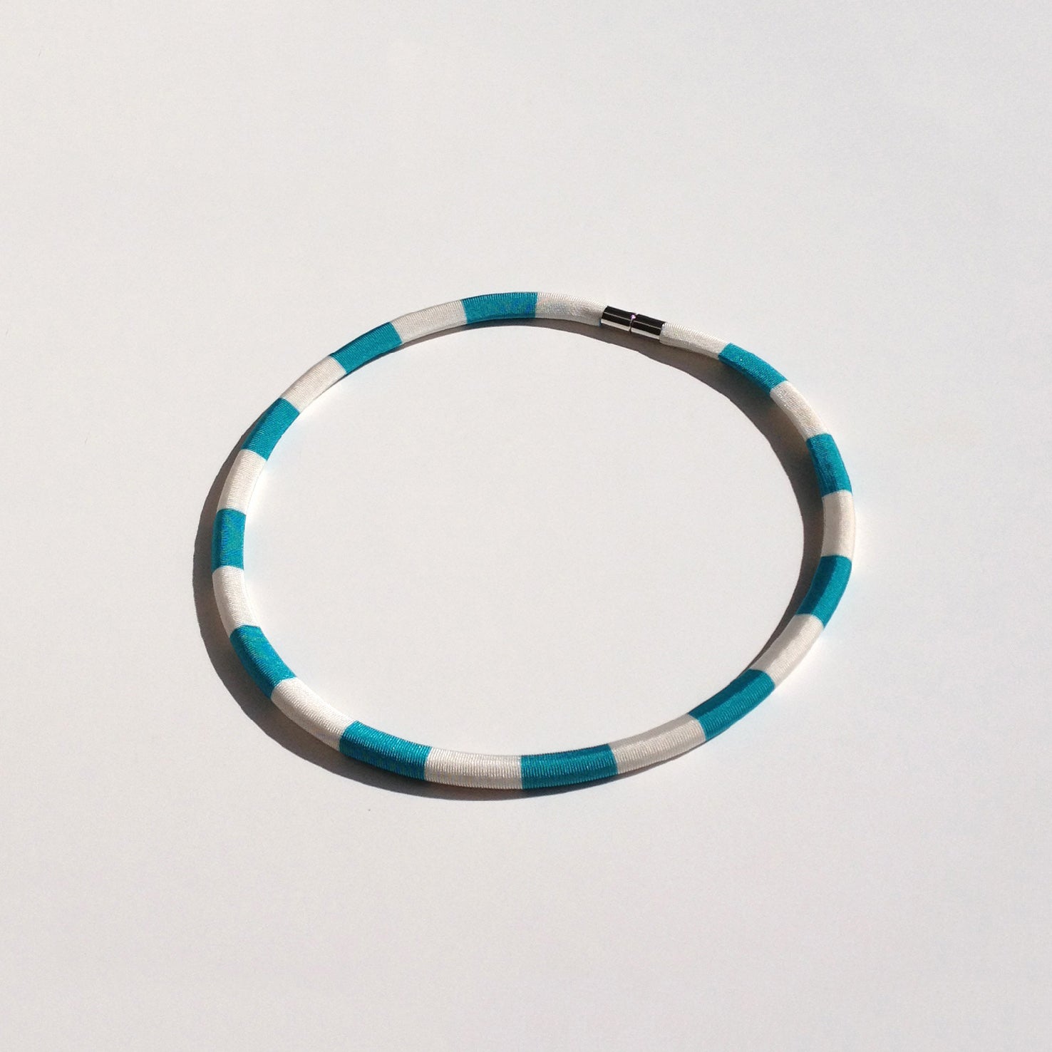 Slims Necklace Single Blue & White Stripes