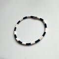 Slims Necklace Single Black & White Stripes