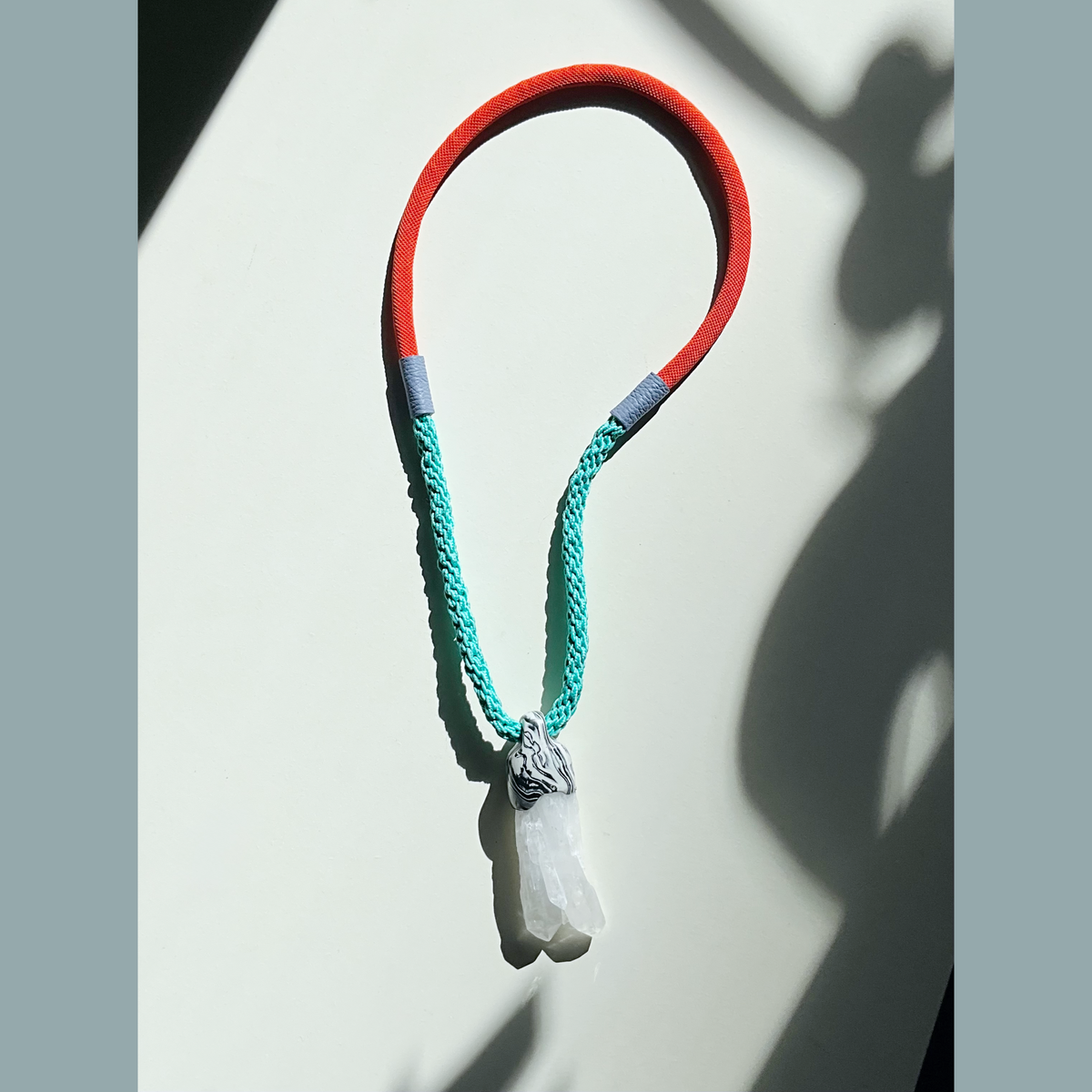 Raw Quartz Marbled Necklace