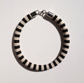 Franny Necklace Black & White Stripes